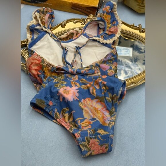 🆕 ZIMMERMANN KIDS 🧿 NWT August Trim Scoop 1PC, Dusty Blue Floral - Sz 2Y - Picture 9 of 13